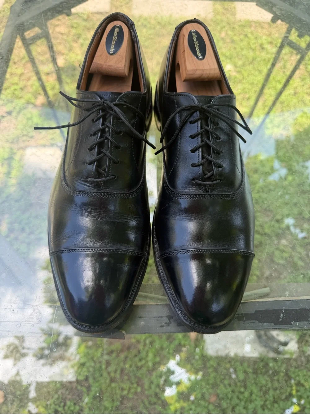 Allen Edmonds Park Avenue Black Cap Toe Oxford Dress Shoes Mens 10.5 C USA